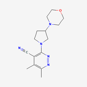 molecular formula C15H21N5O B7570497 5,6-Dimethyl-3-(3-morpholin-4-ylpyrrolidin-1-yl)pyridazine-4-carbonitrile 