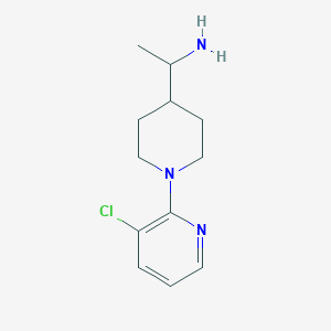 molecular formula C12H18ClN3 B7570515 1-[1-(3-Chloropyridin-2-yl)piperidin-4-yl]ethanamine 