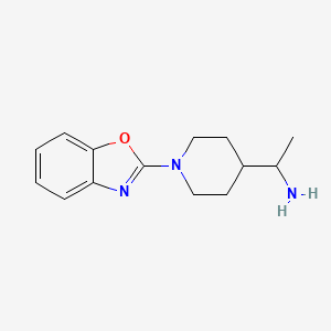 molecular formula C14H19N3O B7570542 1-[1-(1,3-Benzoxazol-2-yl)piperidin-4-yl]ethanamine 