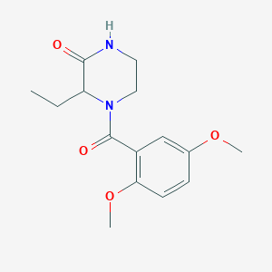 molecular formula C15H20N2O4 B7570547 4-(2,5-Dimethoxybenzoyl)-3-ethylpiperazin-2-one 