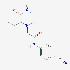 molecular formula C15H18N4O2 B7570552 N-(4-cyanophenyl)-2-(2-ethyl-3-oxopiperazin-1-yl)acetamide 