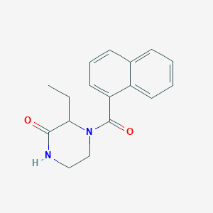 molecular formula C17H18N2O2 B7570560 3-Ethyl-4-(naphthalene-1-carbonyl)piperazin-2-one 