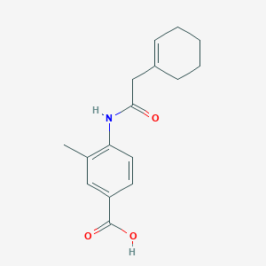 molecular formula C16H19NO3 B7570585 4-[[2-(Cyclohexen-1-yl)acetyl]amino]-3-methylbenzoic acid 