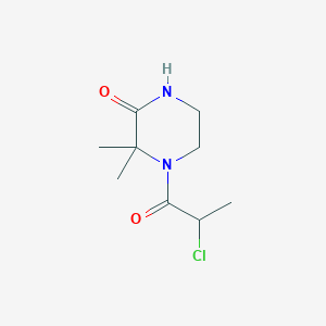 molecular formula C9H15ClN2O2 B7570591 4-(2-Chloropropanoyl)-3,3-dimethylpiperazin-2-one 
