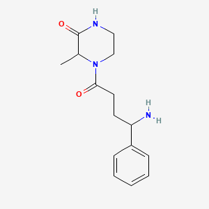 molecular formula C15H21N3O2 B7570599 4-(4-Amino-4-phenylbutanoyl)-3-methylpiperazin-2-one 