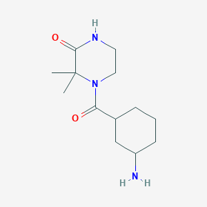 molecular formula C13H23N3O2 B7570606 4-(3-Aminocyclohexanecarbonyl)-3,3-dimethylpiperazin-2-one 