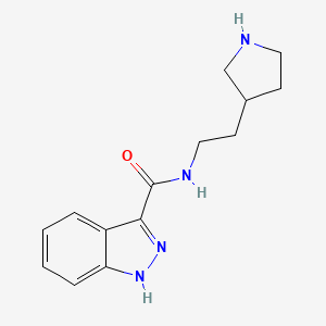 molecular formula C14H18N4O B7570620 N-(2-pyrrolidin-3-ylethyl)-1H-indazole-3-carboxamide 