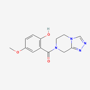 molecular formula C13H14N4O3 B7570623 6,8-dihydro-5H-[1,2,4]triazolo[4,3-a]pyrazin-7-yl-(2-hydroxy-5-methoxyphenyl)methanone 