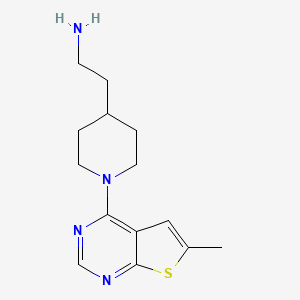 molecular formula C14H20N4S B7570644 2-[1-(6-Methylthieno[2,3-d]pyrimidin-4-yl)piperidin-4-yl]ethanamine 