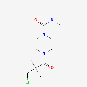 molecular formula C12H22ClN3O2 B7570659 4-(3-chloro-2,2-dimethylpropanoyl)-N,N-dimethylpiperazine-1-carboxamide 