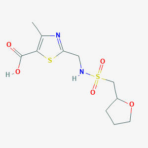 molecular formula C11H16N2O5S2 B7570676 4-Methyl-2-[(oxolan-2-ylmethylsulfonylamino)methyl]-1,3-thiazole-5-carboxylic acid 