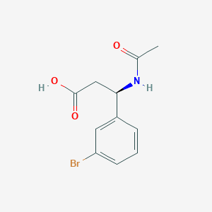 molecular formula C11H12BrNO3 B7570679 (3R)-3-(3-bromophenyl)-3-acetamidopropanoic acid 