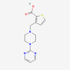 molecular formula C14H16N4O2S B7570702 3-[(4-Pyrimidin-2-ylpiperazin-1-yl)methyl]thiophene-2-carboxylic acid 