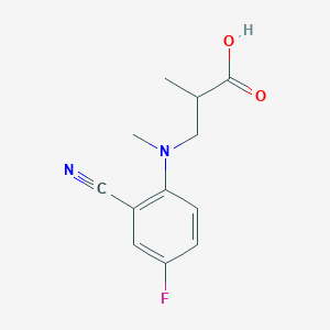 molecular formula C12H13FN2O2 B7570710 3-(2-cyano-4-fluoro-N-methylanilino)-2-methylpropanoic acid 