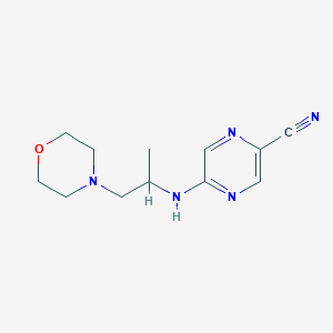 molecular formula C12H17N5O B7570723 5-(1-Morpholin-4-ylpropan-2-ylamino)pyrazine-2-carbonitrile 