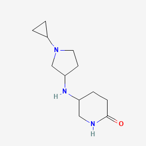 molecular formula C12H21N3O B7570744 5-[(1-Cyclopropylpyrrolidin-3-yl)amino]piperidin-2-one 