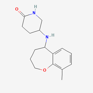 molecular formula C16H22N2O2 B7570746 5-[(9-Methyl-2,3,4,5-tetrahydro-1-benzoxepin-5-yl)amino]piperidin-2-one 