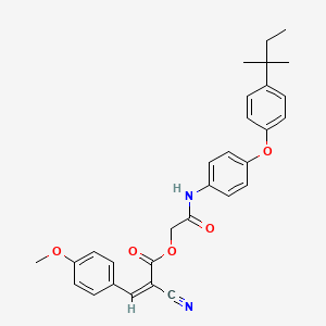 molecular formula C30H30N2O5 B7570757 [2-[4-[4-(2-methylbutan-2-yl)phenoxy]anilino]-2-oxoethyl] (Z)-2-cyano-3-(4-methoxyphenyl)prop-2-enoate 