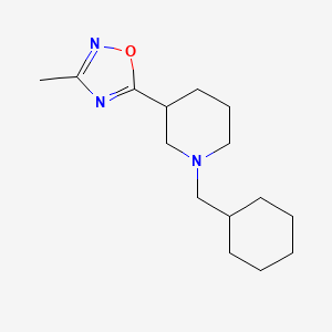 molecular formula C15H25N3O B7570775 5-[1-(Cyclohexylmethyl)piperidin-3-yl]-3-methyl-1,2,4-oxadiazole 