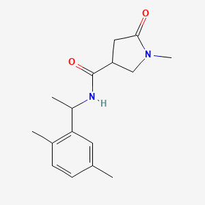 molecular formula C16H22N2O2 B7570776 N-[1-(2,5-dimethylphenyl)ethyl]-1-methyl-5-oxopyrrolidine-3-carboxamide 