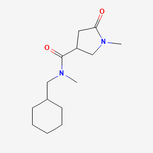 molecular formula C14H24N2O2 B7570782 N-(cyclohexylmethyl)-N,1-dimethyl-5-oxopyrrolidine-3-carboxamide 