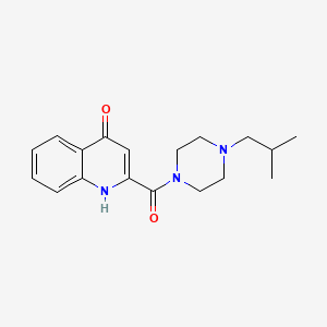 molecular formula C18H23N3O2 B7570785 2-[4-(2-methylpropyl)piperazine-1-carbonyl]-1H-quinolin-4-one 