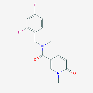 molecular formula C15H14F2N2O2 B7570791 N-[(2,4-difluorophenyl)methyl]-N,1-dimethyl-6-oxopyridine-3-carboxamide 