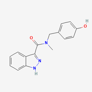 molecular formula C16H15N3O2 B7570806 N-[(4-hydroxyphenyl)methyl]-N-methyl-1H-indazole-3-carboxamide 