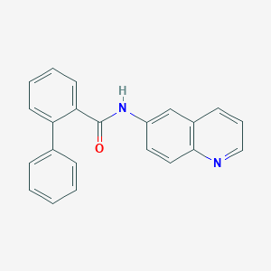 molecular formula C22H16N2O B7570866 2-phenyl-N-quinolin-6-ylbenzamide 