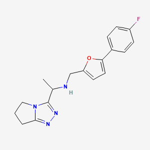 molecular formula C18H19FN4O B7570877 1-(6,7-dihydro-5H-pyrrolo[2,1-c][1,2,4]triazol-3-yl)-N-[[5-(4-fluorophenyl)furan-2-yl]methyl]ethanamine 