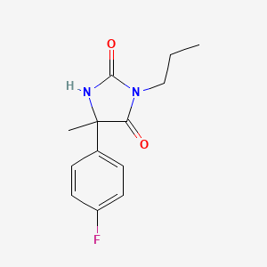 molecular formula C13H15FN2O2 B7570880 5-(4-Fluorophenyl)-5-methyl-3-propylimidazolidine-2,4-dione 