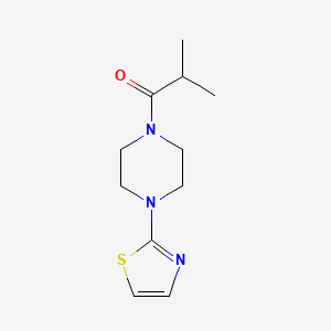 molecular formula C11H17N3OS B7570892 2-Methyl-1-[4-(1,3-thiazol-2-yl)piperazin-1-yl]propan-1-one 