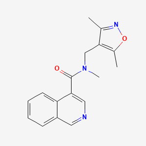 molecular formula C17H17N3O2 B7570916 N-[(3,5-dimethyl-1,2-oxazol-4-yl)methyl]-N-methylisoquinoline-4-carboxamide 