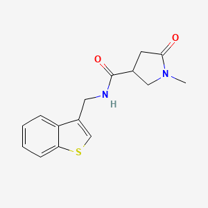 molecular formula C15H16N2O2S B7570929 N-(1-benzothiophen-3-ylmethyl)-1-methyl-5-oxopyrrolidine-3-carboxamide 
