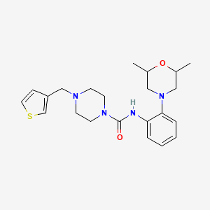 molecular formula C22H30N4O2S B7570942 N-[2-(2,6-dimethylmorpholin-4-yl)phenyl]-4-(thiophen-3-ylmethyl)piperazine-1-carboxamide 