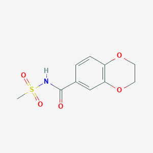 molecular formula C10H11NO5S B7570946 N-methylsulfonyl-2,3-dihydro-1,4-benzodioxine-6-carboxamide 