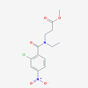 molecular formula C13H15ClN2O5 B7570949 Methyl 3-[(2-chloro-4-nitrobenzoyl)-ethylamino]propanoate 