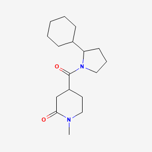molecular formula C17H28N2O2 B7570958 4-(2-Cyclohexylpyrrolidine-1-carbonyl)-1-methylpiperidin-2-one 