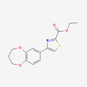 molecular formula C15H15NO4S B7570968 ethyl 4-(3,4-dihydro-2H-1,5-benzodioxepin-7-yl)-1,3-thiazole-2-carboxylate 