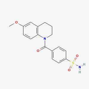 molecular formula C17H18N2O4S B7570976 4-(6-Methoxy-1,2,3,4-tetrahydroquinoline-1-carbonyl)benzene-1-sulfonamide 