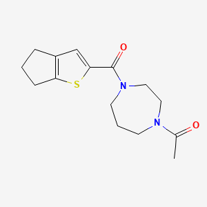 molecular formula C15H20N2O2S B7570997 1-[4-(5,6-dihydro-4H-cyclopenta[b]thiophene-2-carbonyl)-1,4-diazepan-1-yl]ethanone 