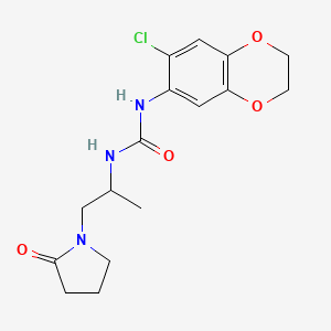 molecular formula C16H20ClN3O4 B7571008 1-(6-Chloro-2,3-dihydro-1,4-benzodioxin-7-yl)-3-[1-(2-oxopyrrolidin-1-yl)propan-2-yl]urea 