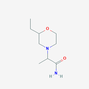 molecular formula C9H18N2O2 B7571044 2-(2-Ethylmorpholin-4-yl)propanamide 