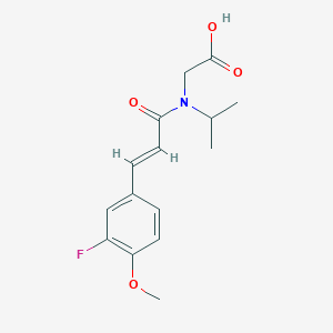 molecular formula C15H18FNO4 B7571052 2-[[(E)-3-(3-fluoro-4-methoxyphenyl)prop-2-enoyl]-propan-2-ylamino]acetic acid 