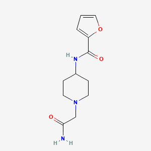 molecular formula C12H17N3O3 B7571055 N-[1-(2-amino-2-oxoethyl)piperidin-4-yl]furan-2-carboxamide 