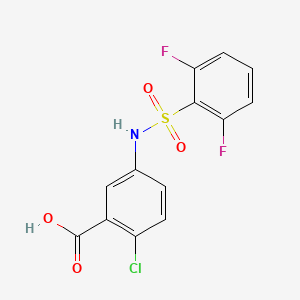 molecular formula C13H8ClF2NO4S B7571062 2-Chloro-5-[(2,6-difluorophenyl)sulfonylamino]benzoic acid 