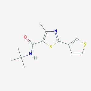 molecular formula C13H16N2OS2 B7571070 N-tert-butyl-4-methyl-2-thiophen-3-yl-1,3-thiazole-5-carboxamide 