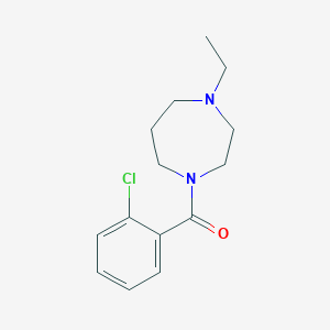 molecular formula C14H19ClN2O B7571086 (2-Chlorophenyl)-(4-ethyl-1,4-diazepan-1-yl)methanone 