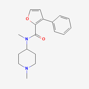 molecular formula C18H22N2O2 B7571094 N-methyl-N-(1-methylpiperidin-4-yl)-3-phenylfuran-2-carboxamide 