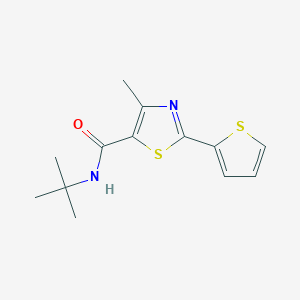 molecular formula C13H16N2OS2 B7571102 N-tert-butyl-4-methyl-2-thiophen-2-yl-1,3-thiazole-5-carboxamide 